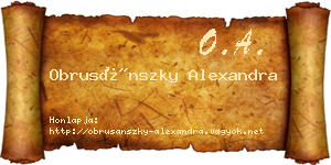 Obrusánszky Alexandra névjegykártya