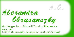 alexandra obrusanszky business card